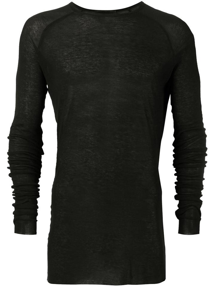 Haider Ackermann - Long Sleeved T-shirt With Round Neck - Men - Cotton/nylon/rayon - M, Black, Cotton/nylon/rayon
