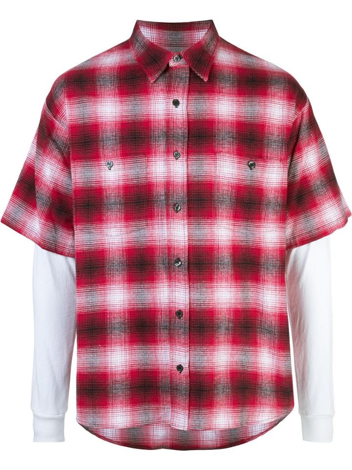 Adaptation Short-sleeve Check Shirt - Red