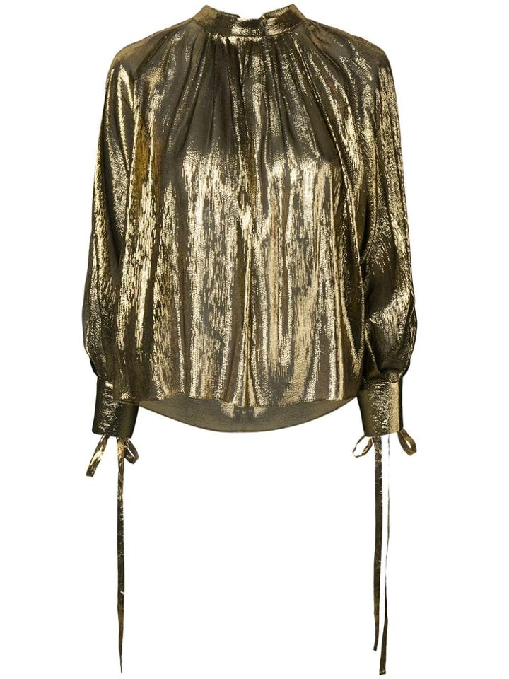 Osman Tulia Lamé Blouse - Gold