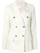 Tela Double Breasted Blazer - White