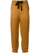 Ann Demeulemeester Cuffed Ribbon Trousers - Brown