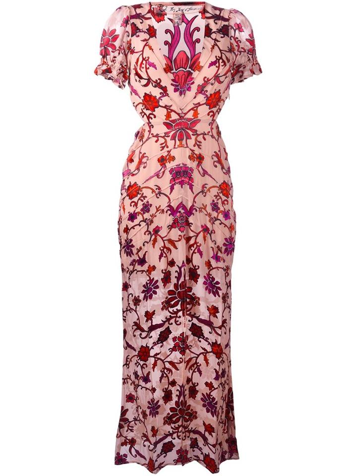 For Love And Lemons Roses Print Long Dress