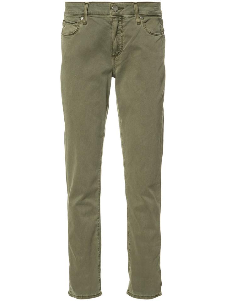 Paige Cropped Trousers, Women's, Size: 25, Green, Cotton/spandex/elastane