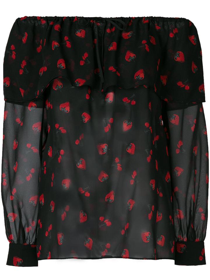 Miu Miu Hear Print Blouse - Black