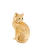 Christian Dior Pre-owned 1990s Embellished Cat Brooch - Gold