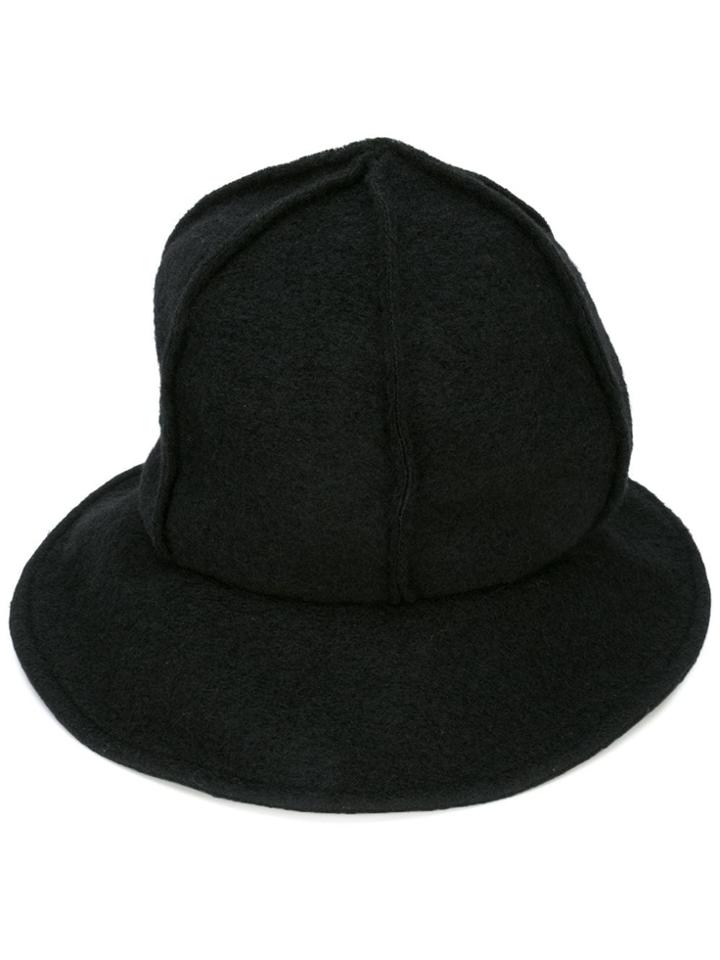 Y's Felt Cloche Hat - Black
