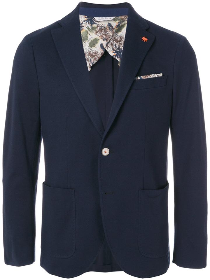 Manuel Ritz Textured Blazer - Blue