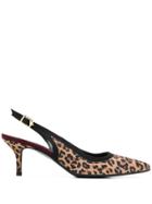 Karl Lagerfeld Leopard Print Sling Back Pump - Neutrals