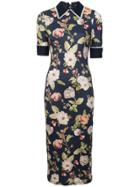 Alice+olivia Delora Fitted Collared Dress - Blue