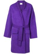 Laneus Belted Cardigan Coat - Pink & Purple