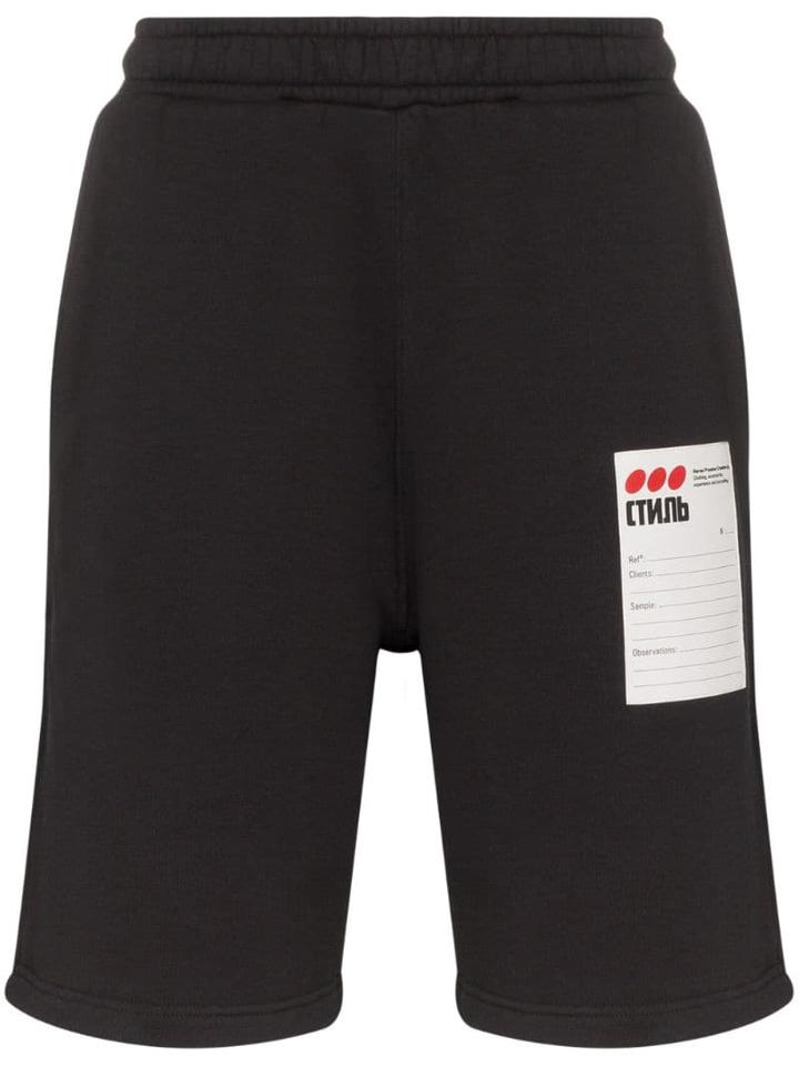 Heron Preston Brand Label Track Shorts - Black