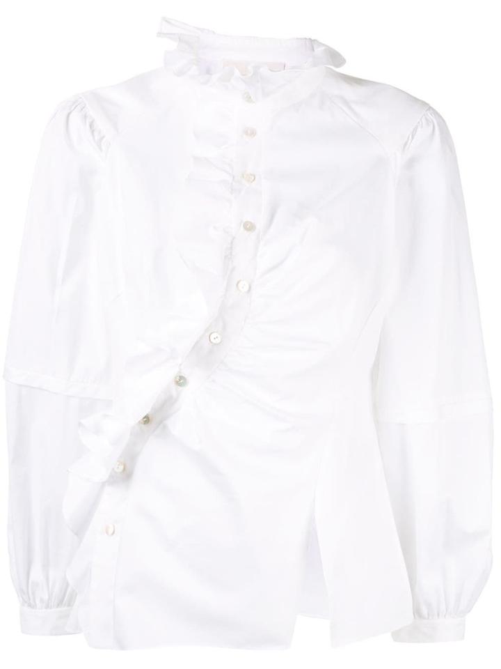 Peter Pilotto Slim Fit Frill Shirt - White
