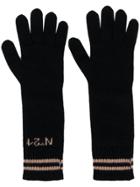 No21 Long Logo Gloves - Black