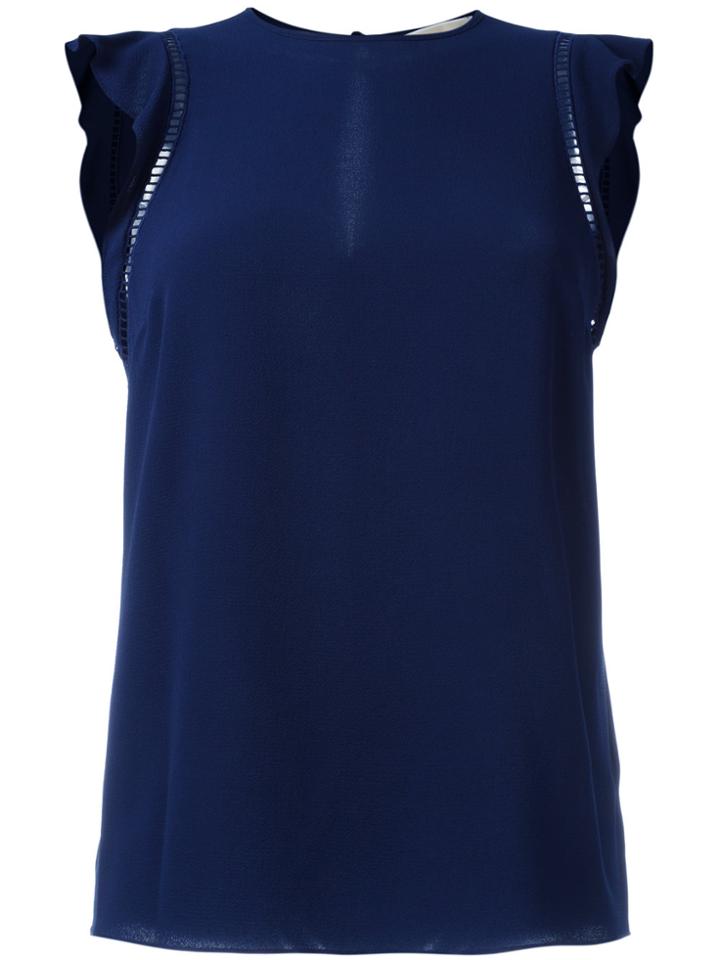 Michael Michael Kors Side-mesh Detail Top - Blue
