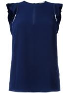 Michael Michael Kors Side-mesh Detail Top - Blue