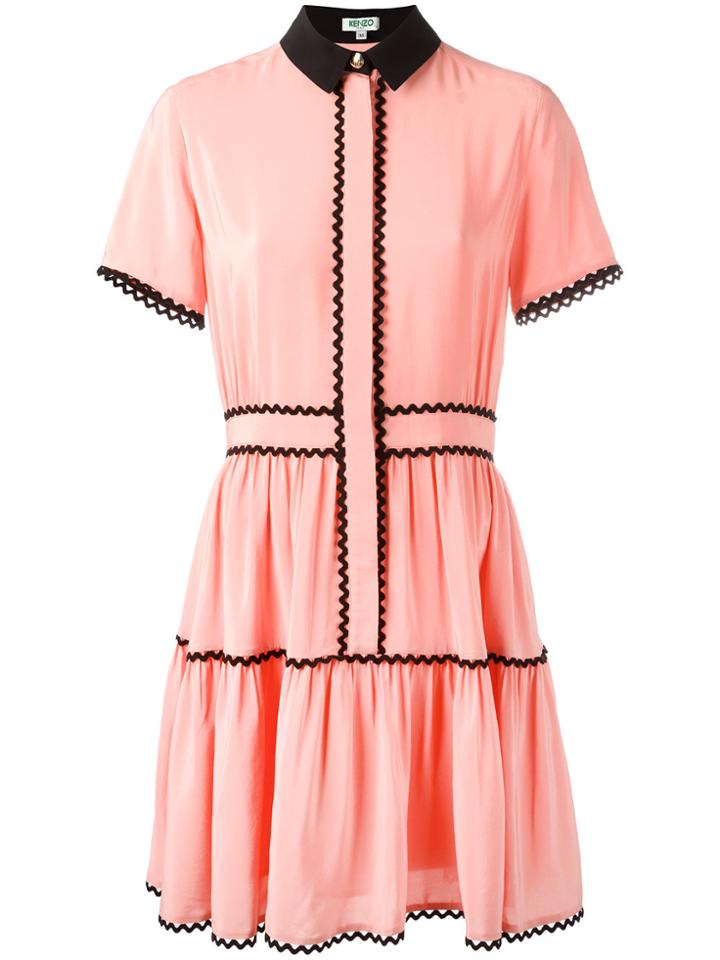 Kenzo A-line Shirt Dress - Pink & Purple