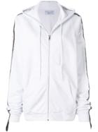 Gaelle Bonheur Logo Stripe Hoodie - White