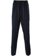 Brunello Cucinelli Pinstripe Trousers, Men's, Size: 52, Blue, Cotton/acetate/cupro/wool