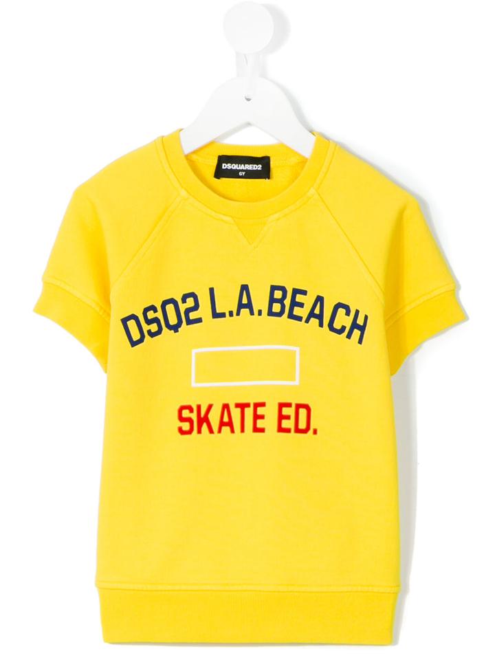 Dsquared2 Kids - L.a Beach Sweatshirt - Kids - Cotton - 6 Yrs, Yellow/orange