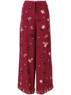 Valentino Floral Embroidered Palazzo Pants