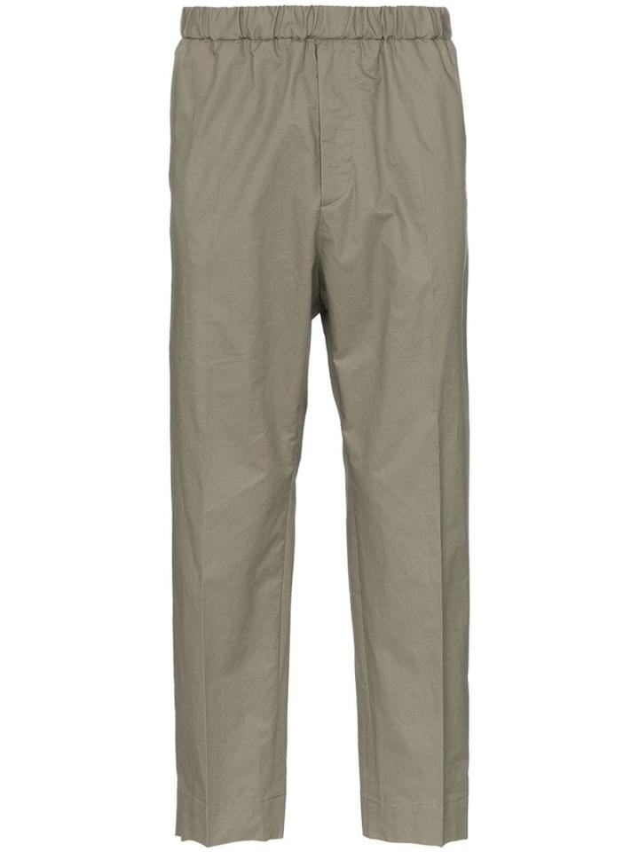 Jil Sander R-priamo Cropped Cotton Trousers - Neutrals