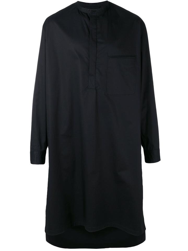 Lemaire - Band Collar Shirt - Men - Cotton/spandex/elastane - 50, Black, Cotton/spandex/elastane