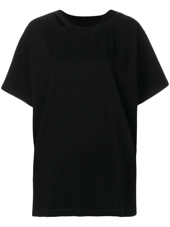 Mm6 Maison Margiela Cut Out Detail T-shirt - Black