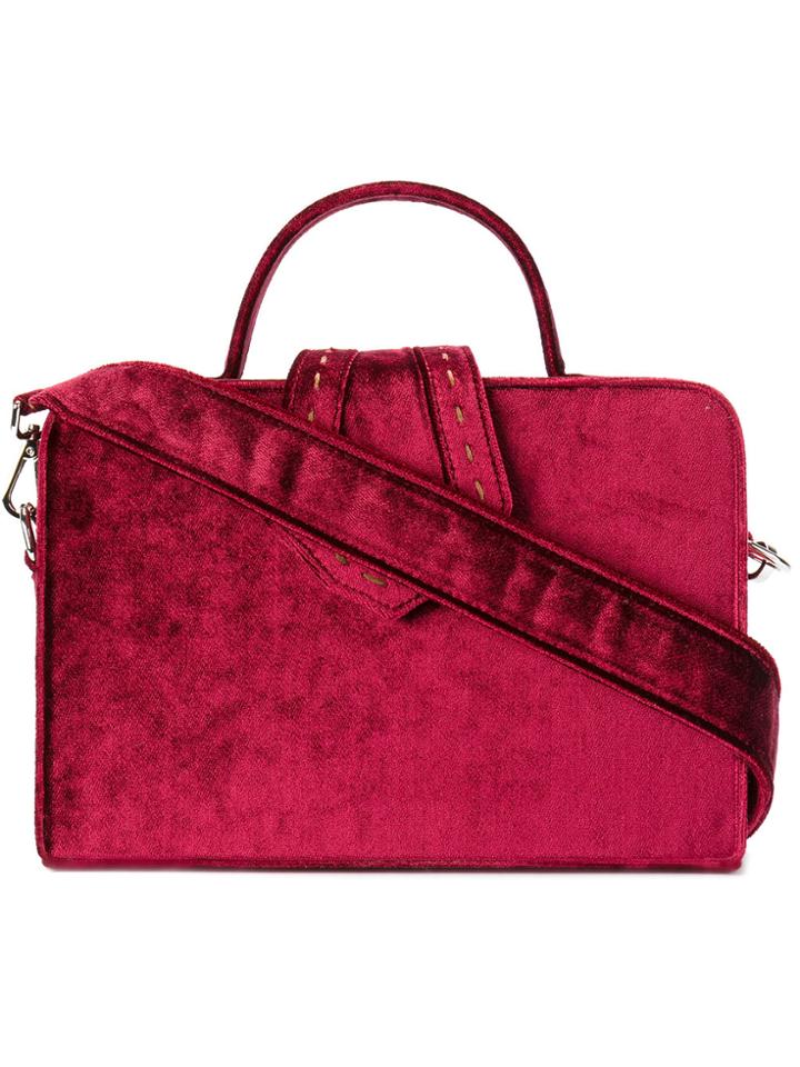Mehry Mu Velvet Box Tote - Pink & Purple