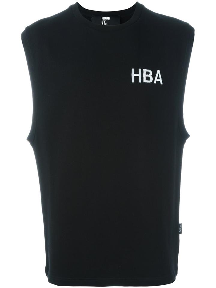 Hood By Air Chest Logo Sleeveless Sweatshirt, Men's, Size: Medium, Black, Cotton/polyester