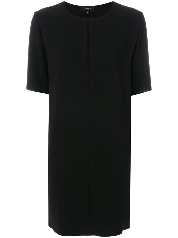 Theory - Classic Shift Dress - Women - Polyester/acetate - 4, Black, Polyester/acetate