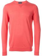 Laneus Crew Neck Sweater, Men's, Size: 52, Pink/purple, Silk/cashmere