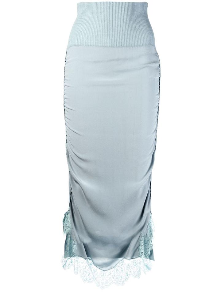 Stella Mccartney Lace Trim Knitted Skirt - Blue