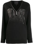 John Richmond V-neck Zipped Sweater - Black