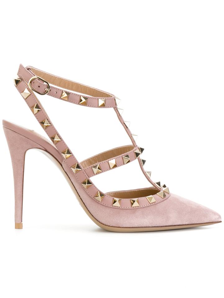 Valentino Valentino Garavani Rockstud Ankle Strap Pumps - Pink &
