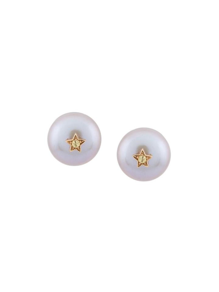 Carolina Bucci Sapphire Stud Earring, Women's, Yellow/orange
