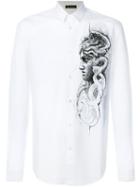 Versace - Printed Patch Shirt - Men - Cotton - 43, White, Cotton