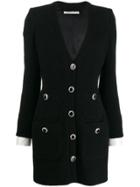 Alessandra Rich Short Tweed Style Dress - Black