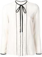 Red Valentino Embroidered Long-sleeve Top - Nude & Neutrals