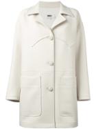 Mm6 Maison Margiela Crepe Single Breasted Short Coat, Women's, Size: 40, Nude/neutrals, Polyester/viscose