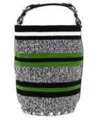 Colville Woven Striped Tote - Black