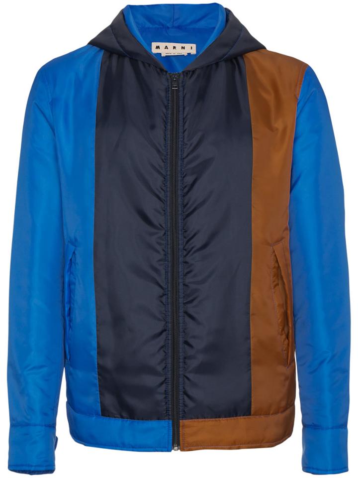 Marni Down Jacket With Hood - Blue