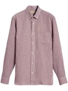 Burberry Button-down Collar Gingham Cotton Shirt - Pink & Purple