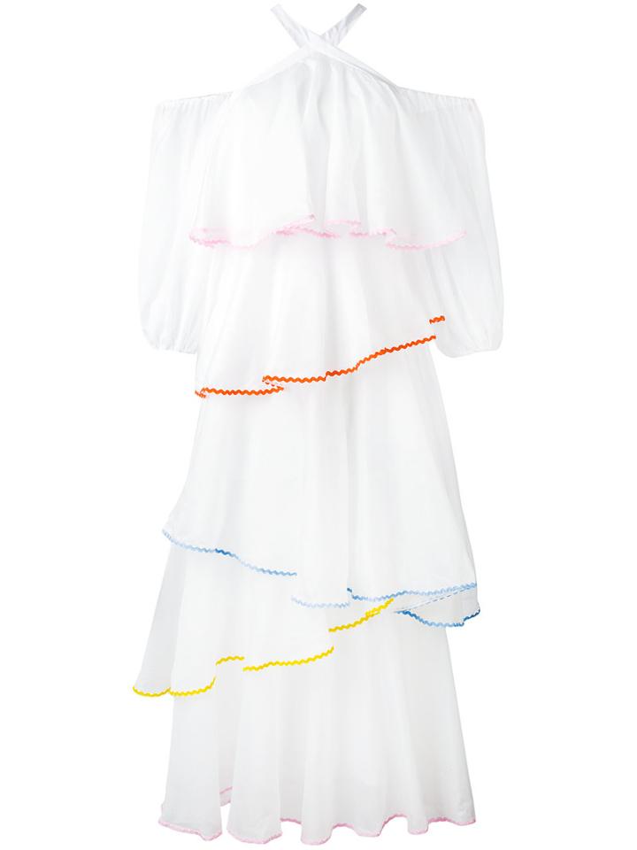 Anna October - Ruffled Dress - Women - Silk/polyethylene - S, White, Silk/polyethylene