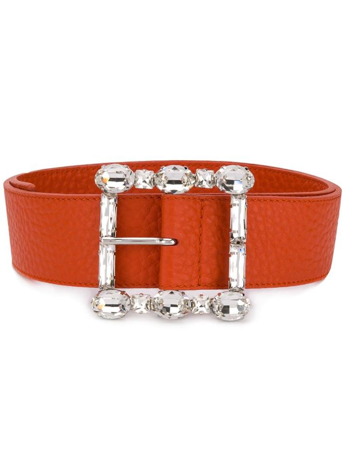 Orciani Crystal Embellished Belt - Orange