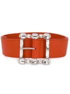 Orciani Crystal Embellished Belt - Orange
