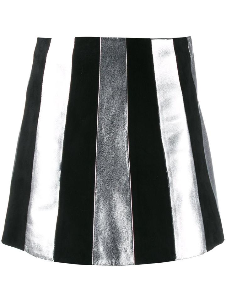 Miu Miu Striped A-line Skirt - Black