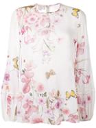 Giambattista Valli Floral Print Blouse, Women's, Size: 46, Nude/neutrals, Silk