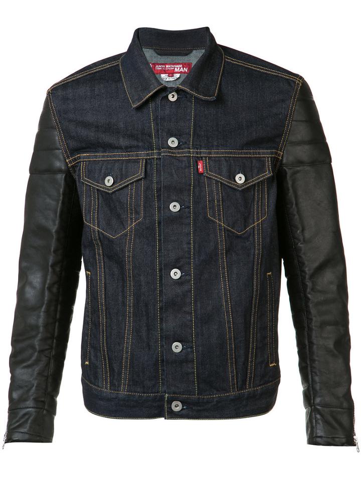 Junya Watanabe Comme Des Garçons Denim Jacket, Men's, Size: Large, Blue, Cotton/artificial Leather