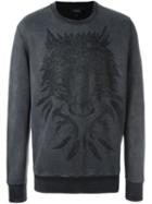 Diesel Bear Print Sweatshirt, Men's, Size: Xxl, Grey, Cotton/polyester