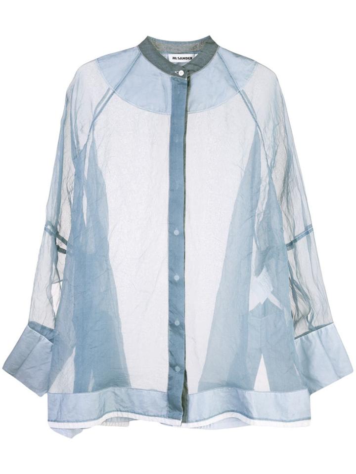 Jil Sander Sheer Blouse - Blue